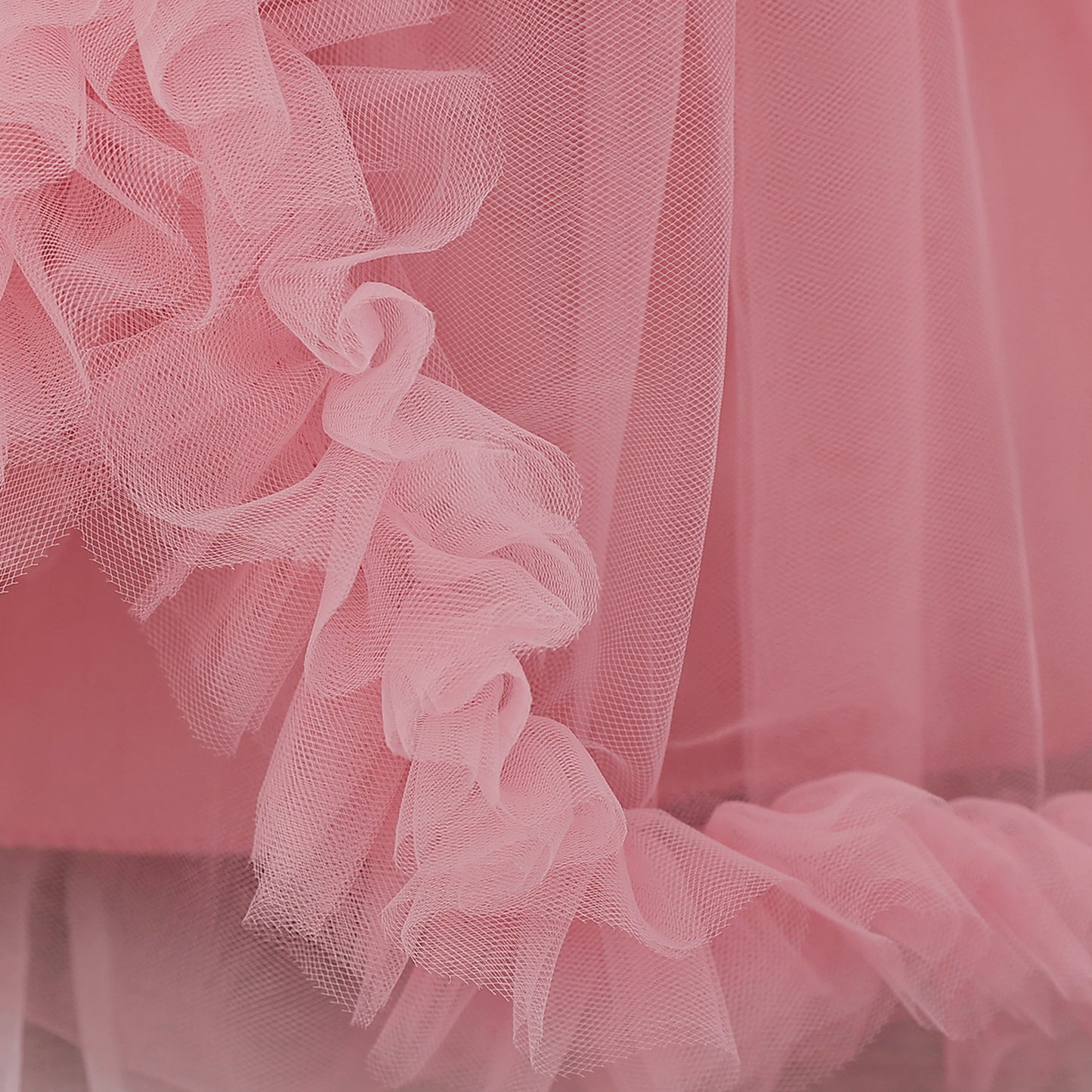 Cute Puffy Tulle Flower Girl Dress for Party & Wedding – Lace & Bow Detail