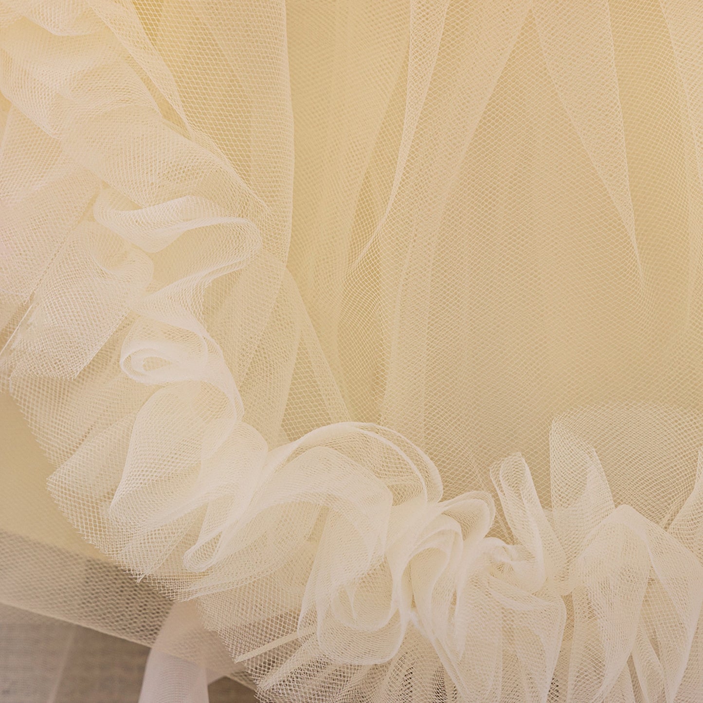 Cute Puffy Tulle Flower Girl Dress for Party & Wedding – Lace & Bow Detail