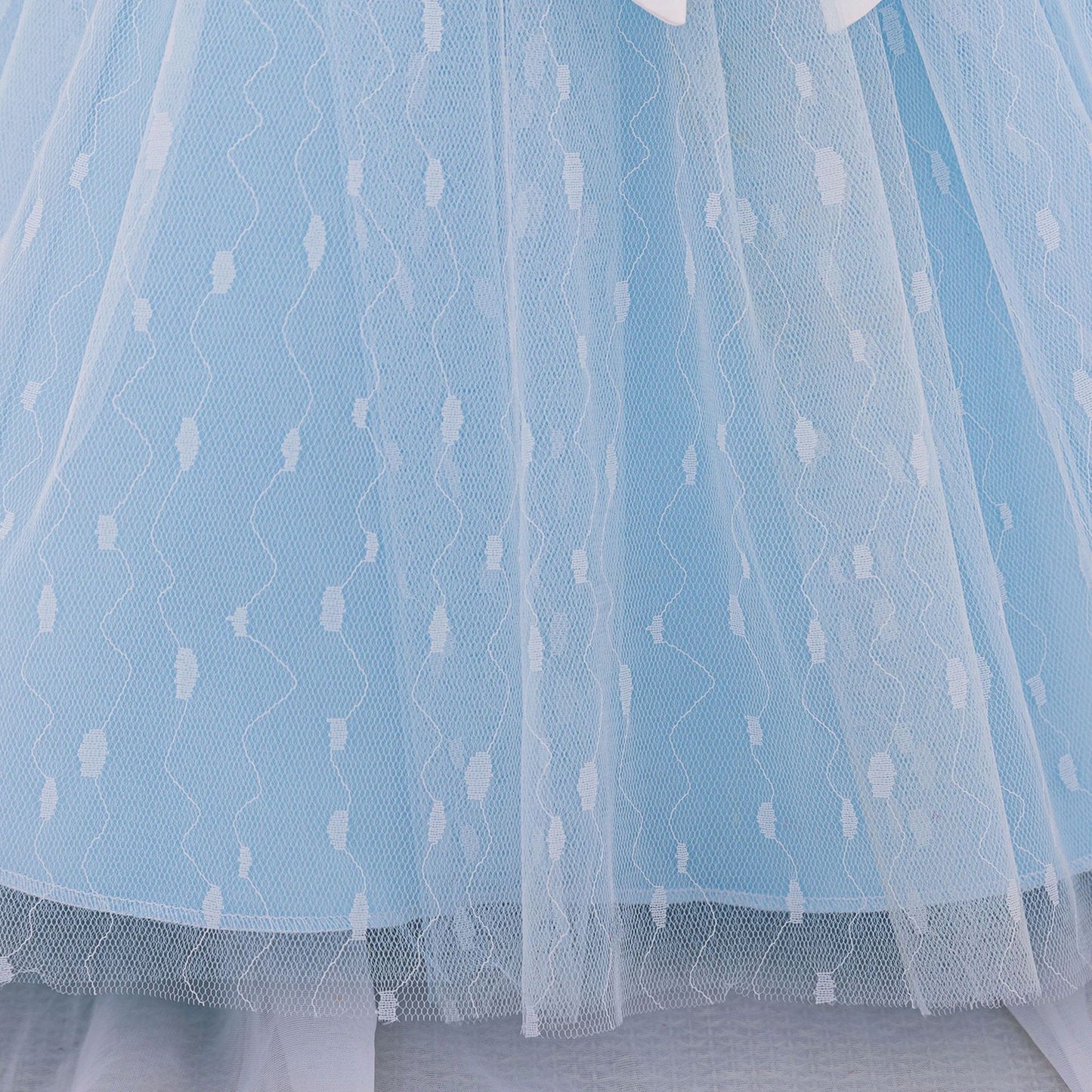 Puffy Tulle Flower Girl Princess Dress with Bow | Cute Bubble Sleeve Toddler Gown