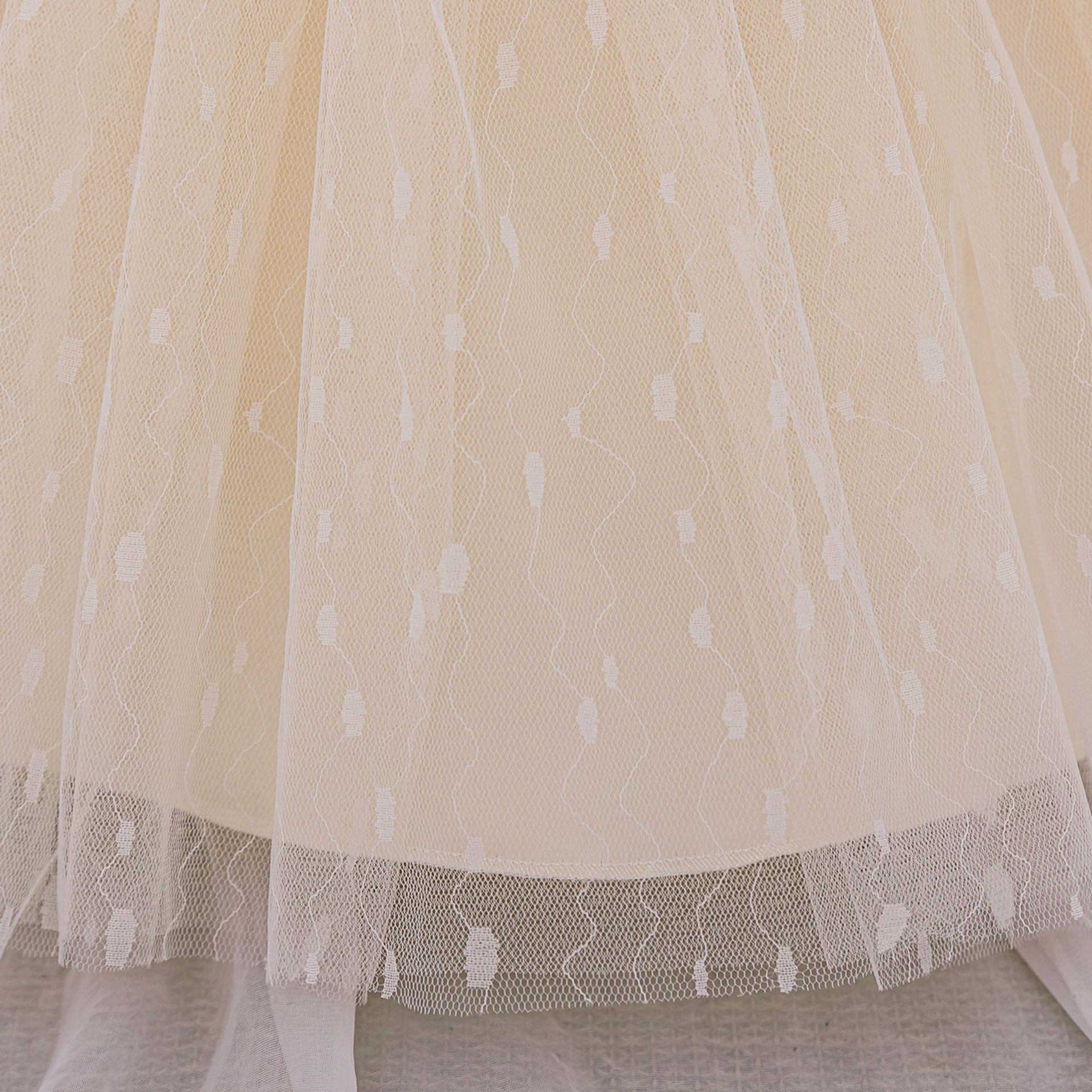 Frocklet Puffy Tulle Flower Girl Princess Dress with Bow | Cute Bubble Sleeve Toddler Gown 23