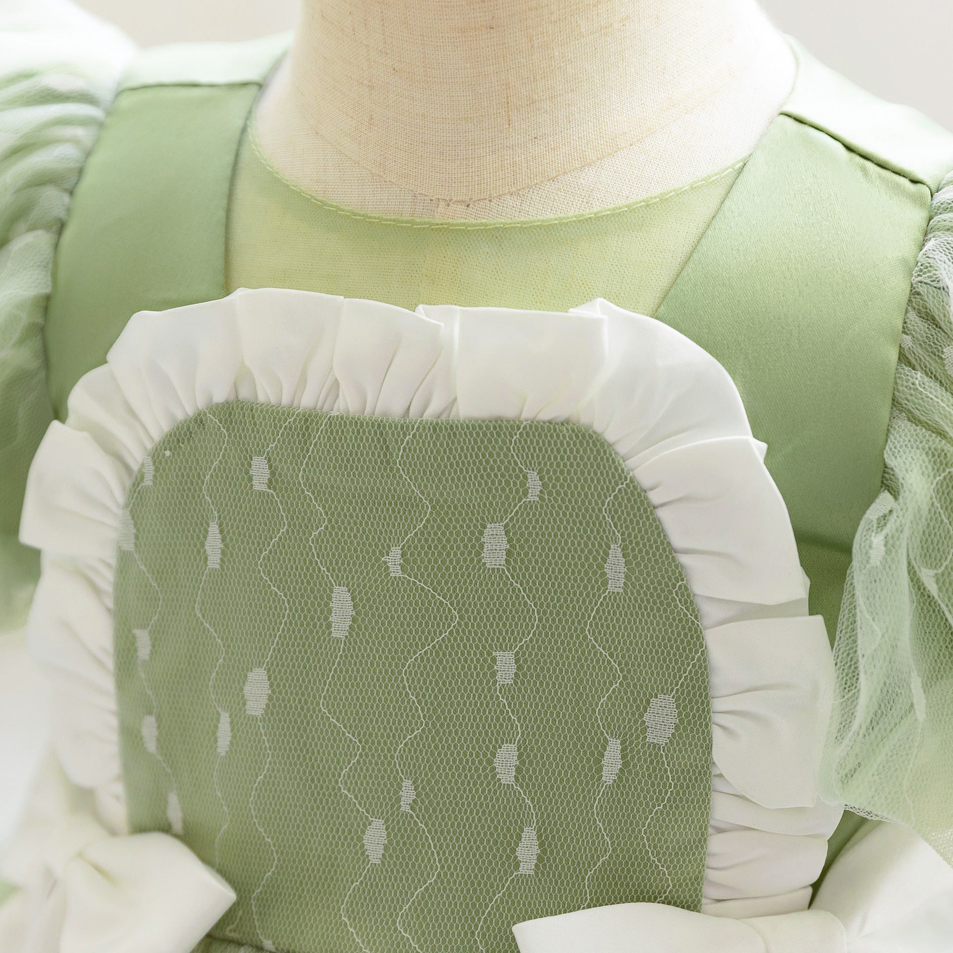 Frocklet Puffy Tulle Flower Girl Princess Dress with Bow | Cute Bubble Sleeve Toddler Gown 5