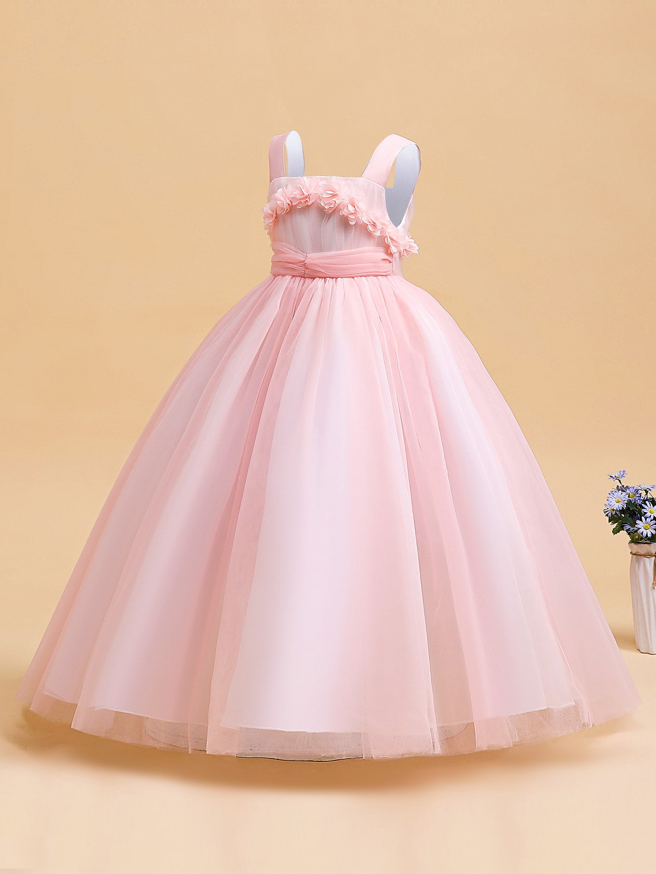 Puffy Tulle Princess Ball Gown for Girls - Flower Girl, Party & Formal Dress