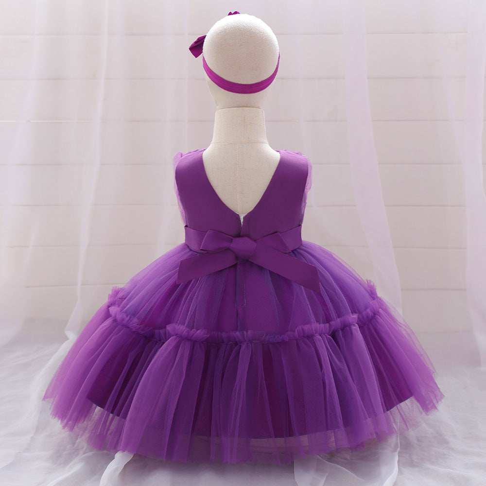 Puffy Tulle Toddler Princess Dress – Tea-Length Party & Flower Girl Gown