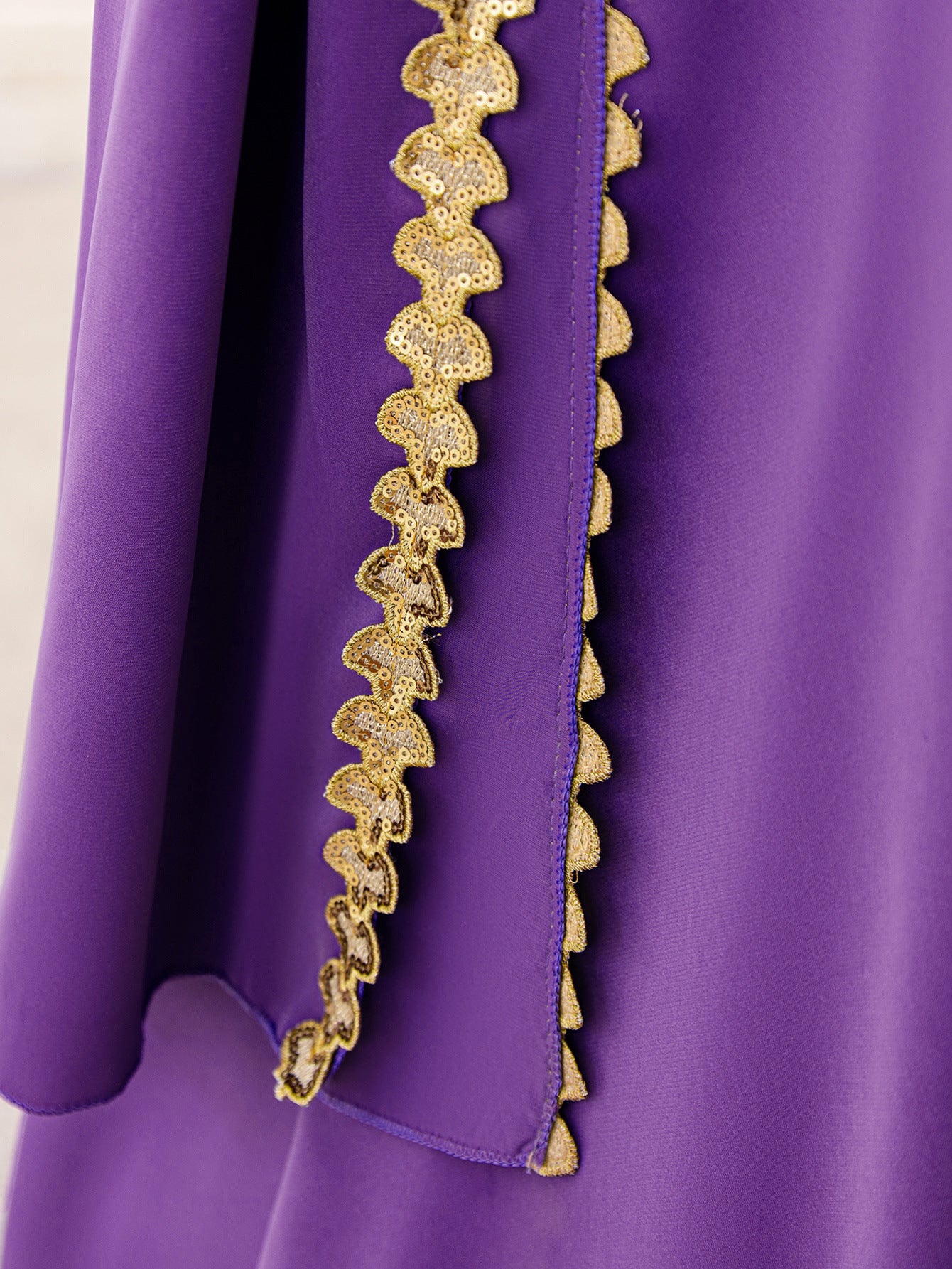 Cute Purple Long Sleeve Maxi Dress for Girls – Lace & Sequin Party Gown