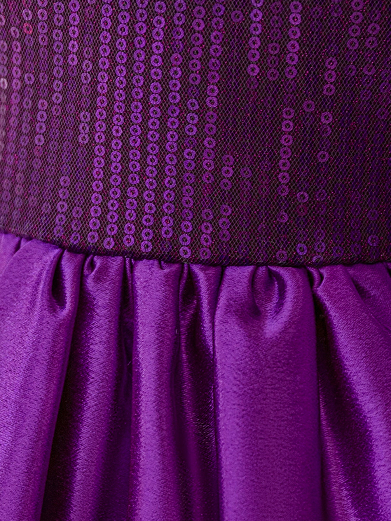 Purple Puffy Off-Shoulder Tea-Length Ball Gown for Girls – Party & Wedding Dress