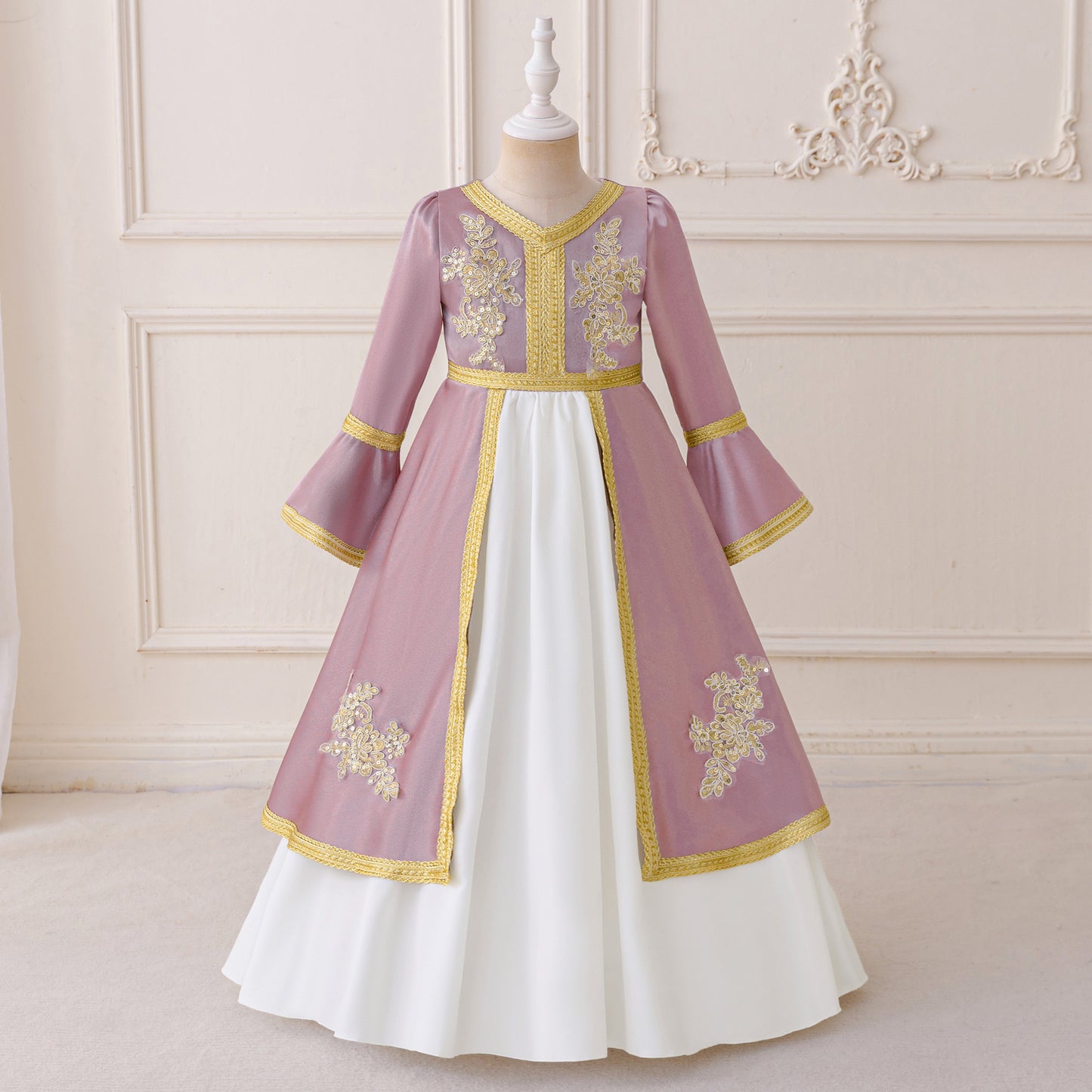 Purple Sequined Lace A-Line Maxi Dress for Girls 3-8 Years – Party, Wedding & Festival Outfit
