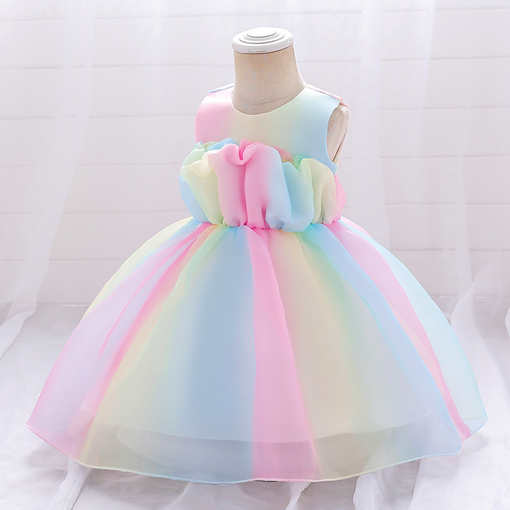 Cute Rainbow Ruffle Tutu Dress for Baby Girls - Party & Holiday Outfit