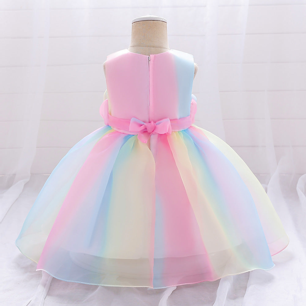 Cute Rainbow Ruffle Tutu Dress for Baby Girls - Party & Holiday Outfit
