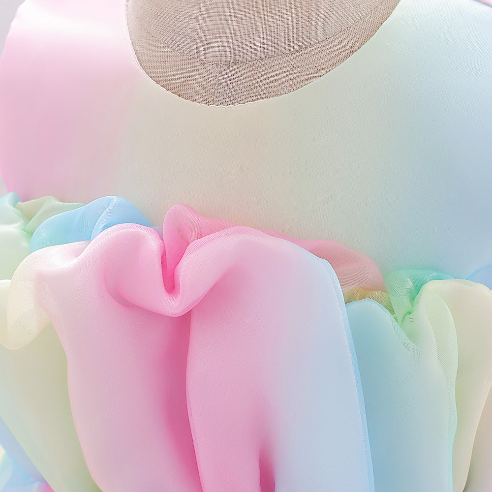 Cute Rainbow Ruffle Tutu Dress for Baby Girls - Party & Holiday Outfit