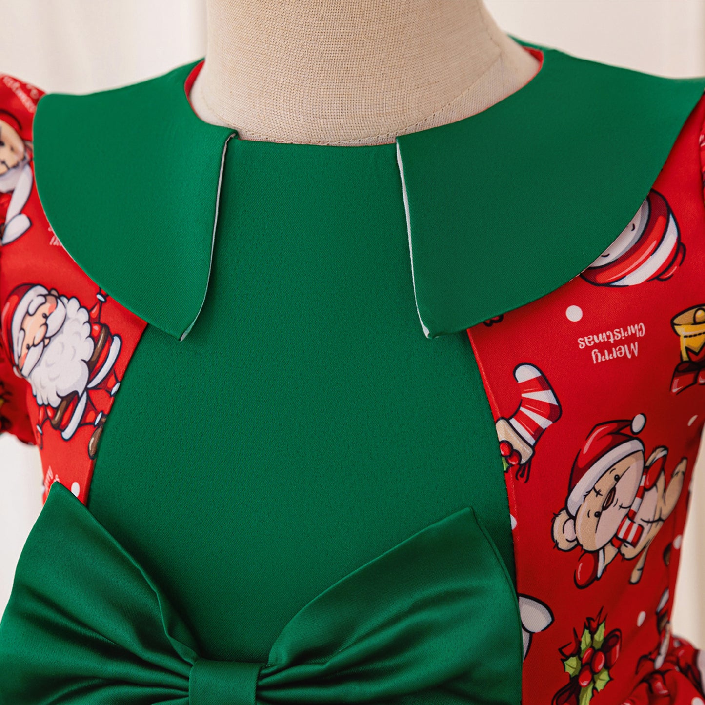 Red Cartoon Snowman Princess Dress – Kids' Christmas Party Outfit
