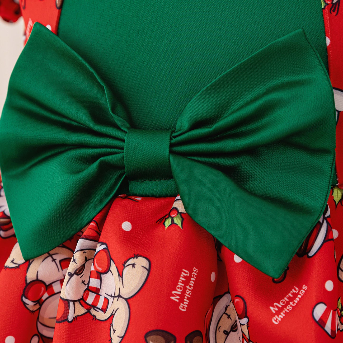Red Cartoon Snowman Princess Dress – Kids' Christmas Party Outfit