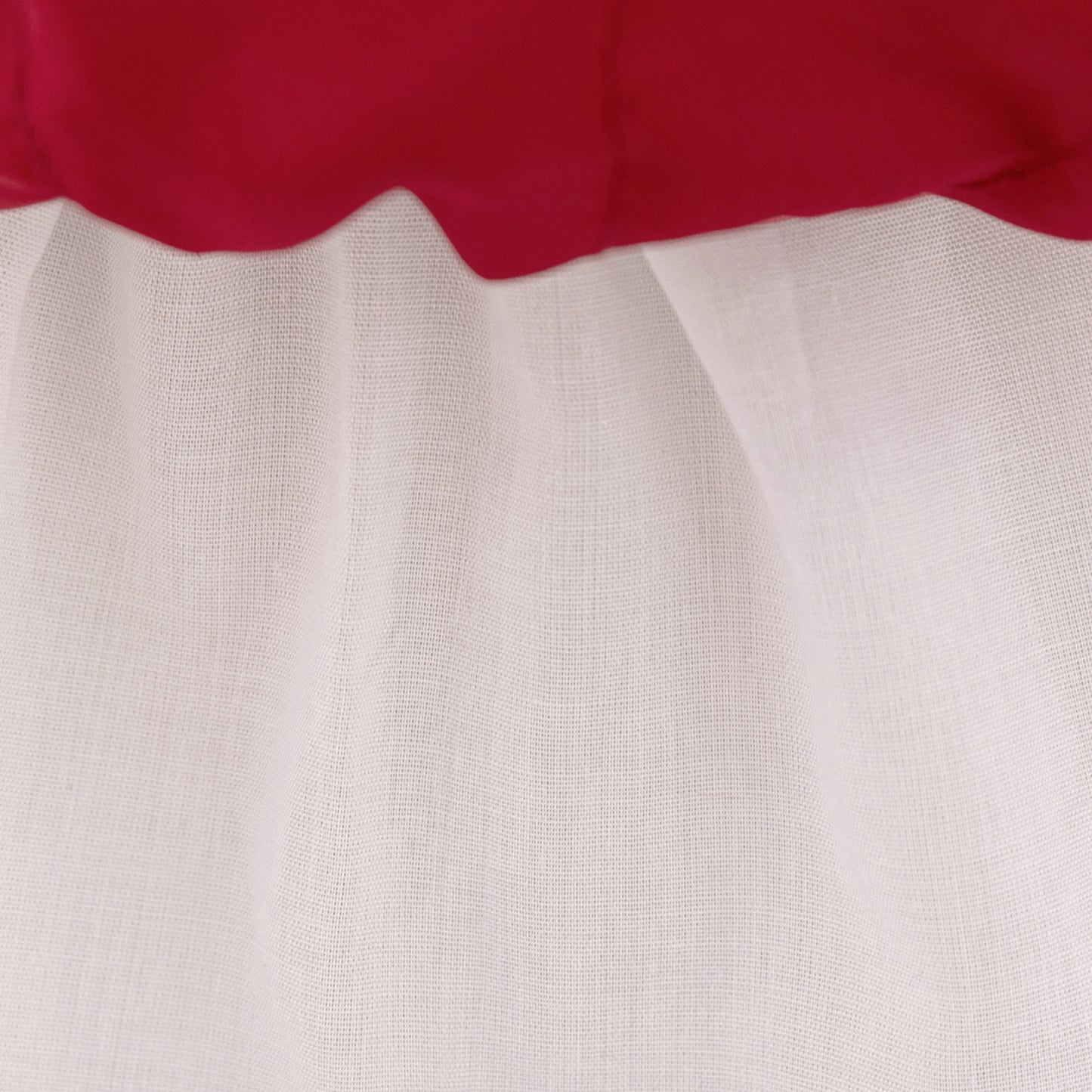 Red Floral Princess Puffy Sleeve Dress – Tea Length Ball Gown for Girls