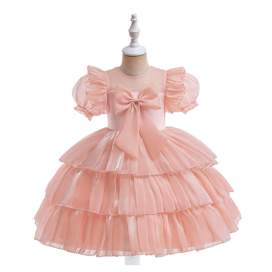 Frocklet Red Organza Puffy Sleeve Ball Gown for Girls - Party & Flower Girl Dress 31