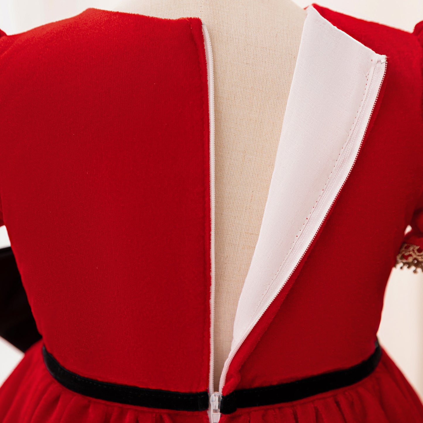 Red Ball Gown Party Dress for Girls - Puffy Embroidered Princess Dress (3-10 Years)