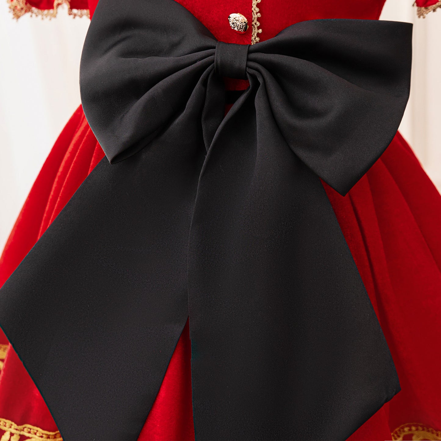 Red Ball Gown Party Dress for Girls - Puffy Embroidered Princess Dress (3-10 Years)