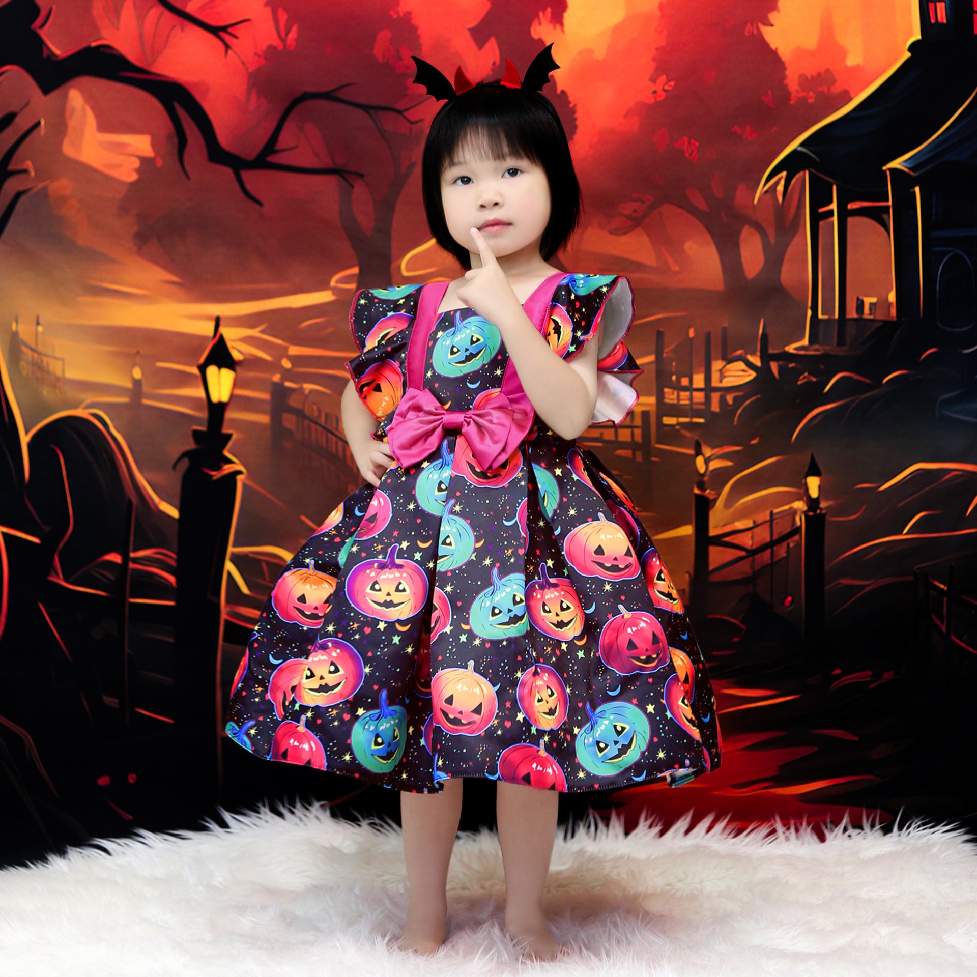 Frocklet Cute Rose Red Pumpkin Princess Dress for Girls | Puffy Ball Gown Costume 10