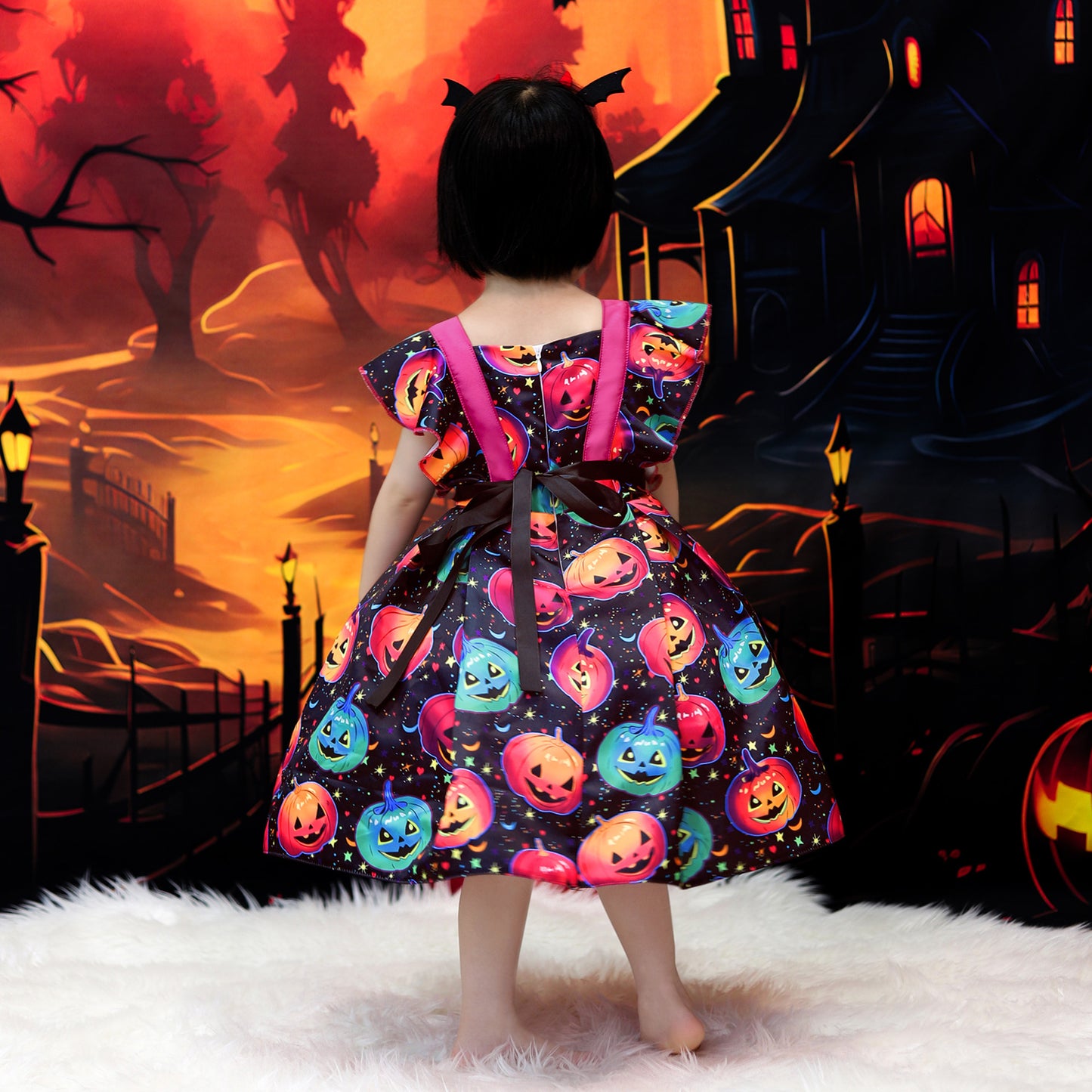 Cute Rose Red Pumpkin Princess Dress for Girls | Puffy Ball Gown Costume
