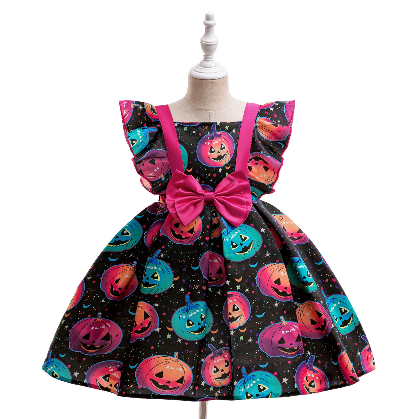 Cute Rose Red Pumpkin Princess Dress for Girls | Puffy Ball Gown Costume