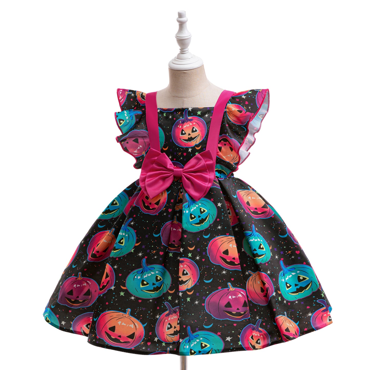 Cute Rose Red Pumpkin Princess Dress for Girls | Puffy Ball Gown Costume