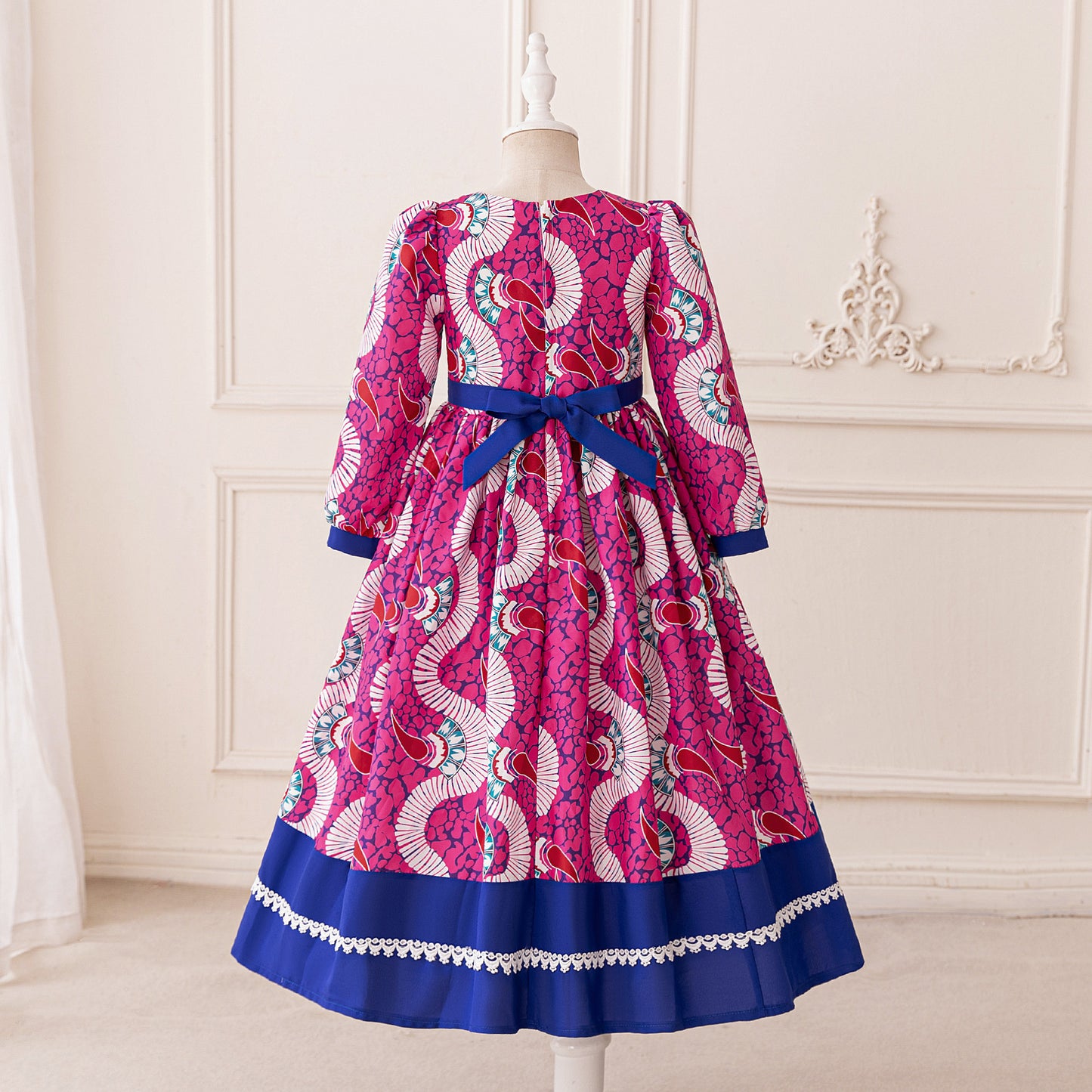 Rose Red Floral Maxi Dress for Girls – Party, Wedding, Festival & Formal Wear