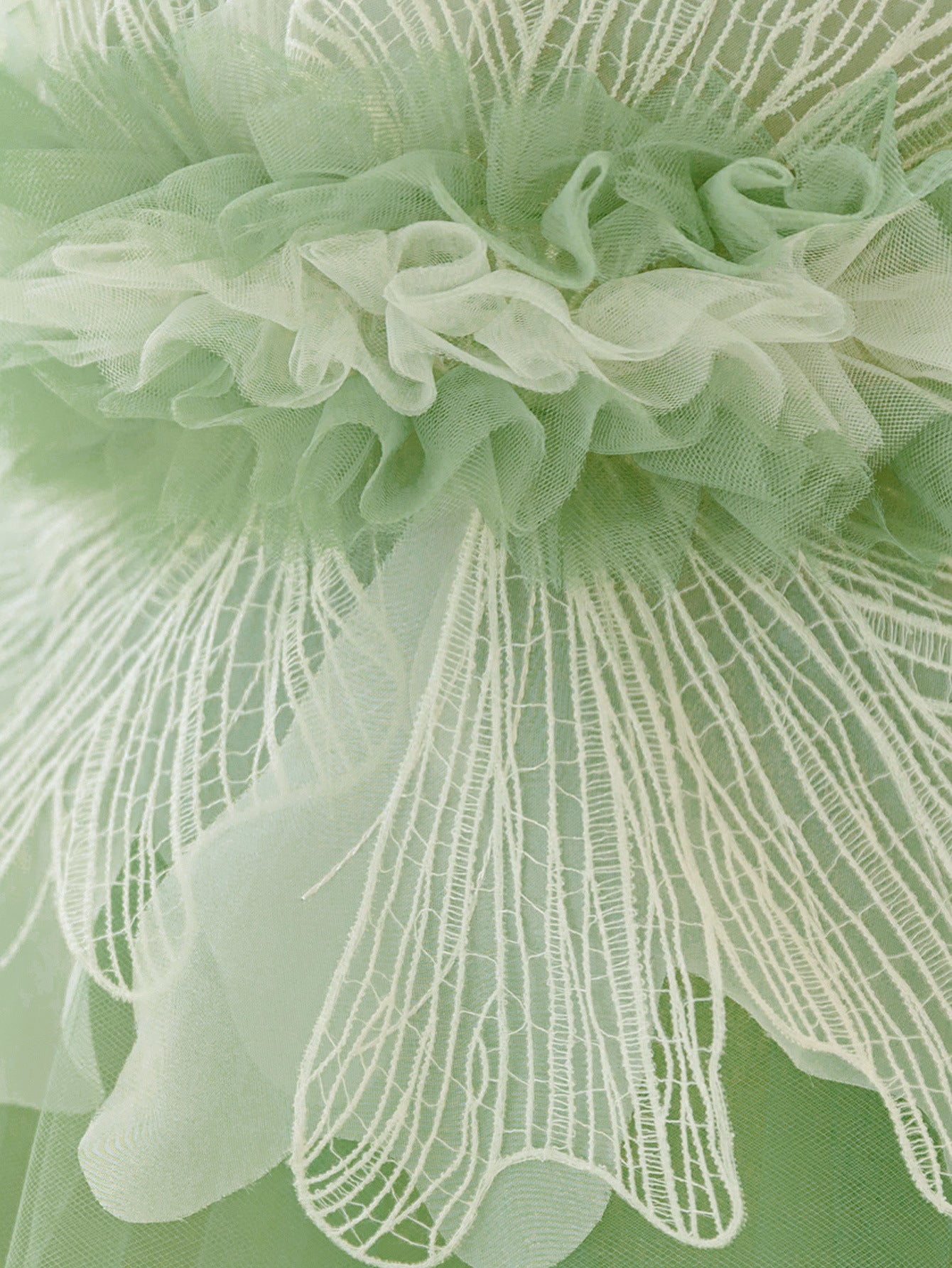 Sage Green Off-Shoulder Puffy Ball Gown for Baby Girls - Party & Wedding Dress