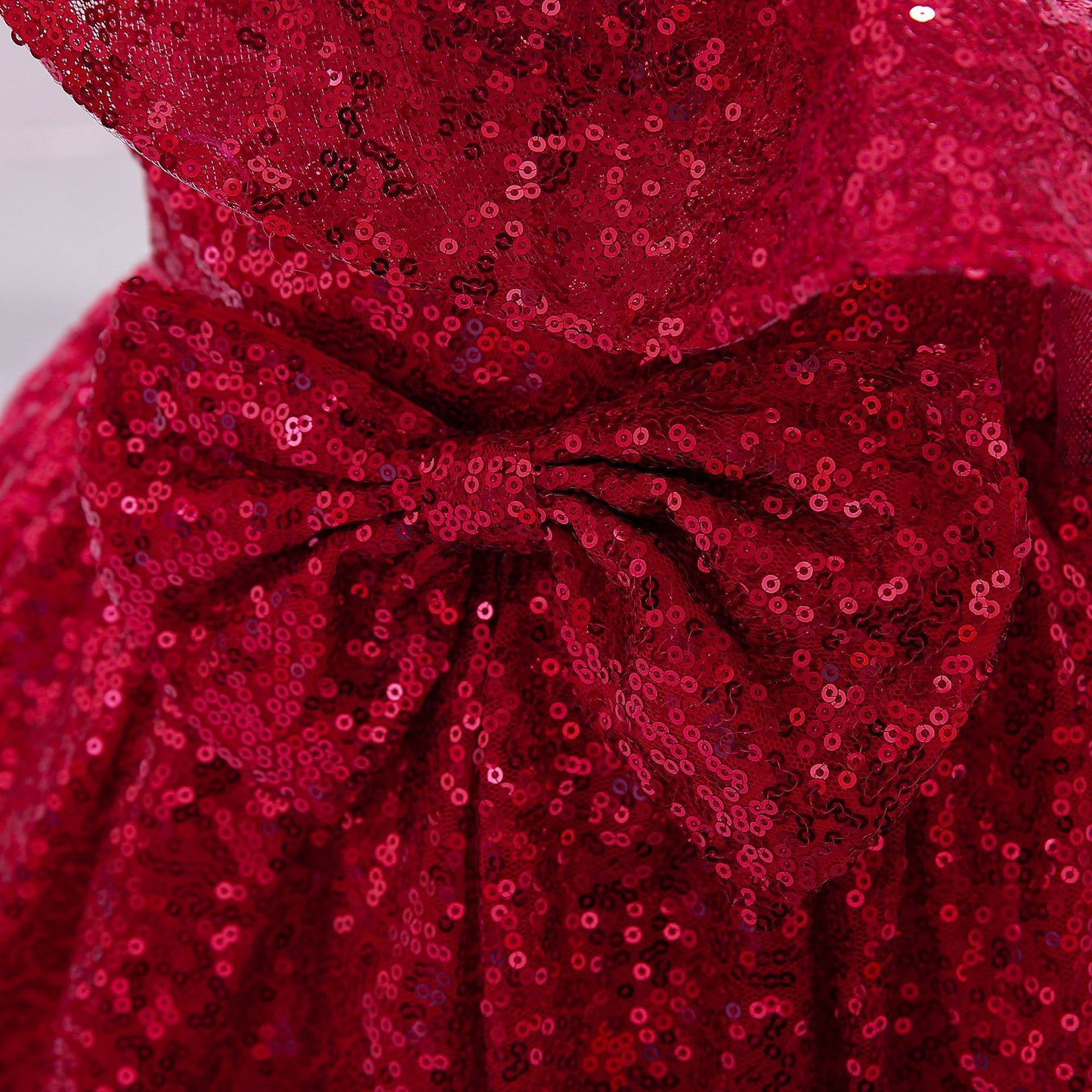 Sequin A-Line Flower Girl Dress with Bow & Ruffle – Tea Length Special Occasion Outfits