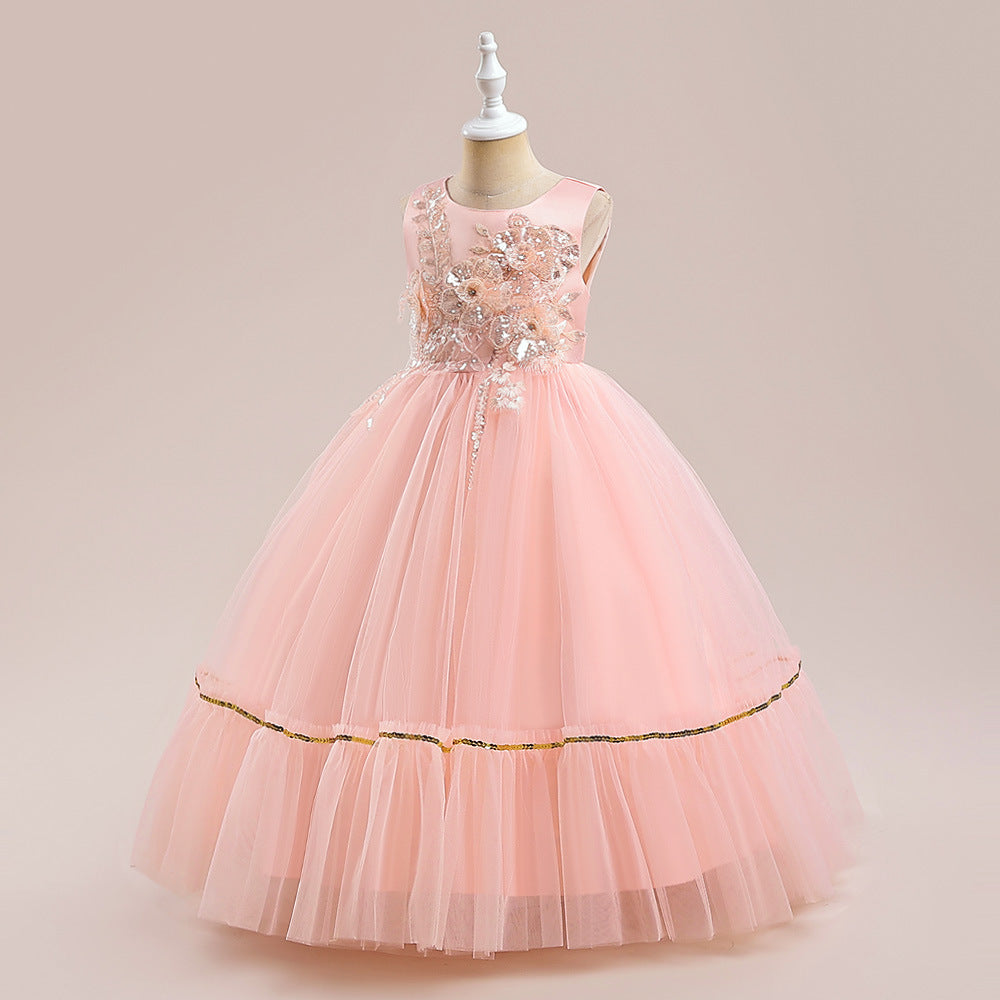 Cute Sequin Tiered Maxi Dress for Girls | Formal Princess Party Dress
