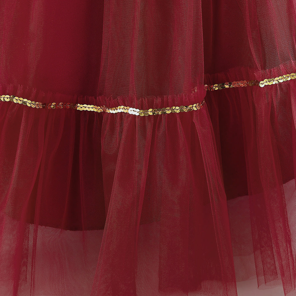 Cute Sequin Tiered Maxi Dress for Girls | Formal Princess Party Dress