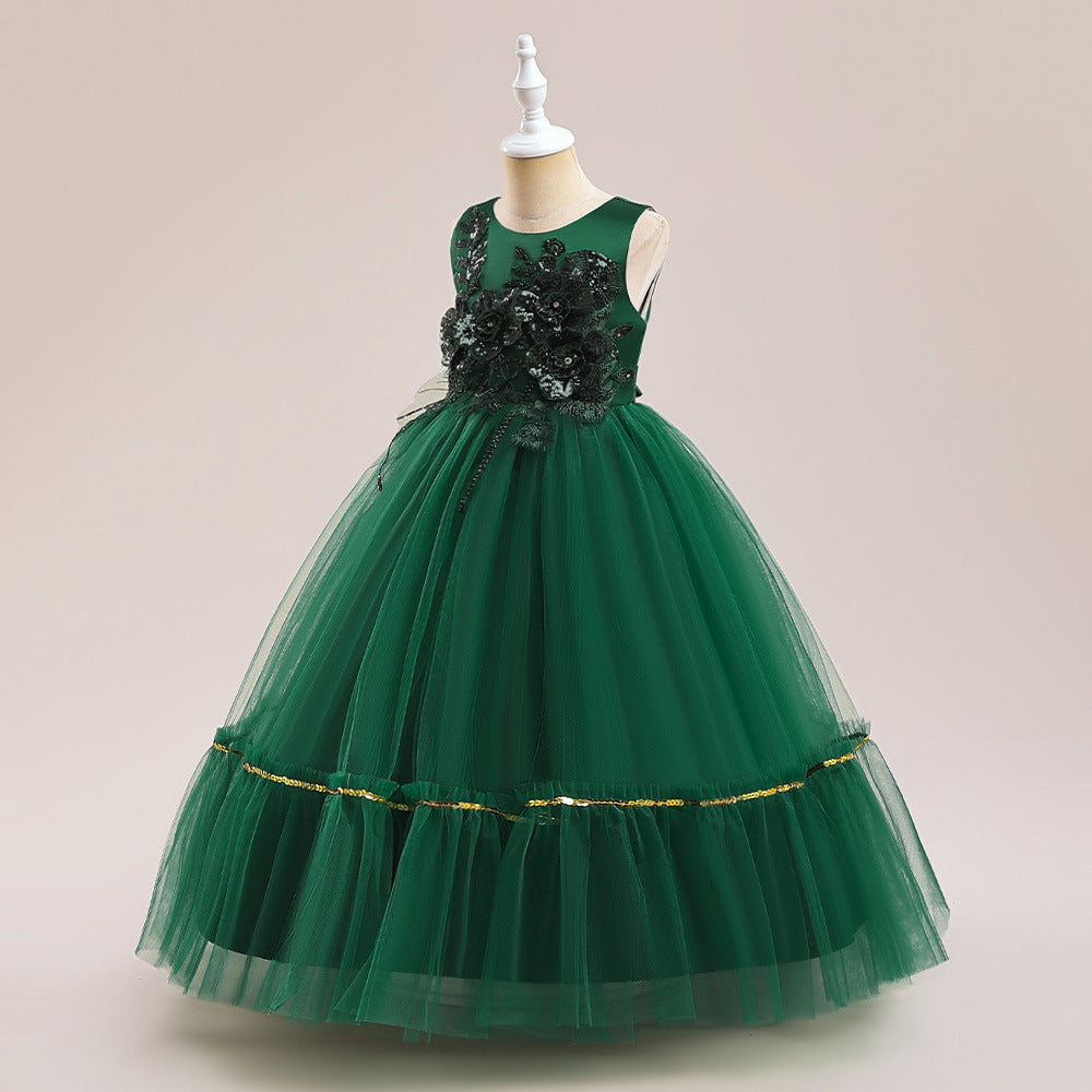 Cute Sequin Tiered Maxi Dress for Girls | Formal Princess Party Dress