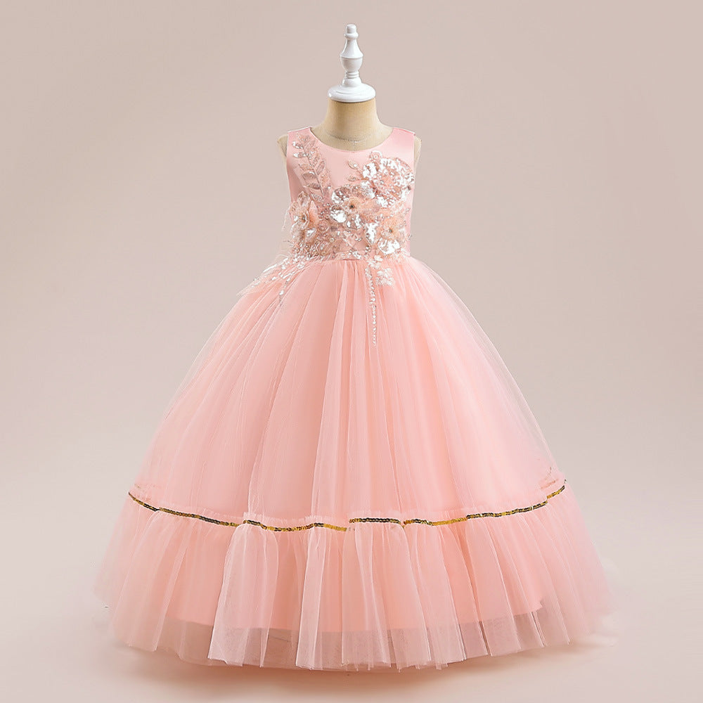 Cute Sequin Tiered Maxi Dress for Girls | Formal Princess Party Dress