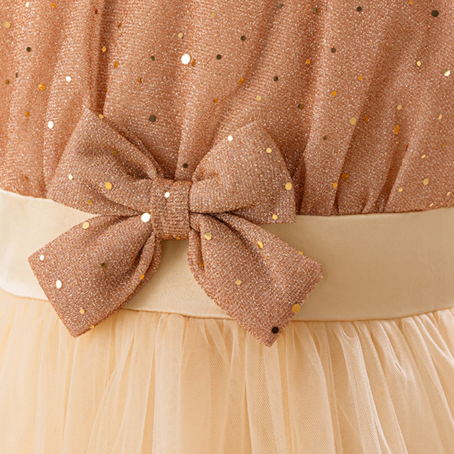 Sequin Bow Maxi Princess Dress for Girls – Party & Flower Girl Gown
