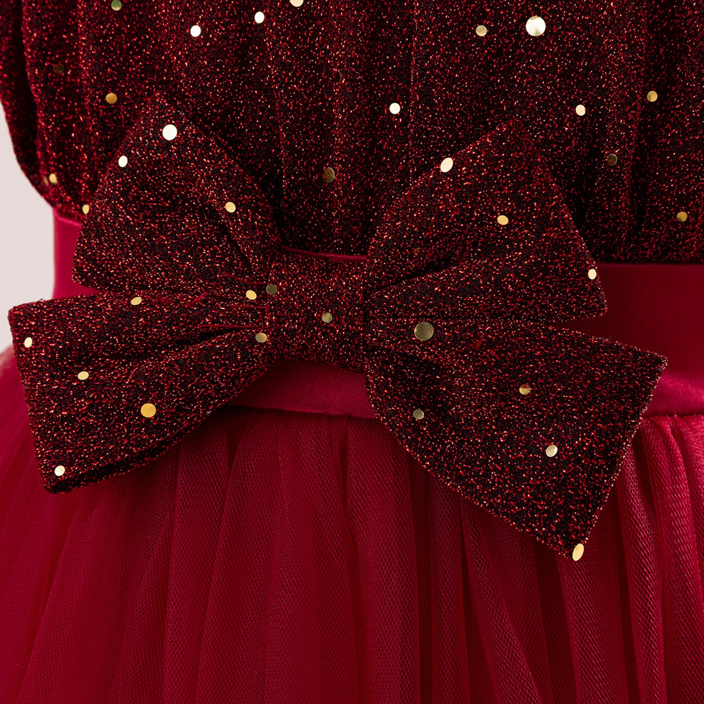 Sequin Bow Maxi Princess Dress for Girls – Party & Flower Girl Gown