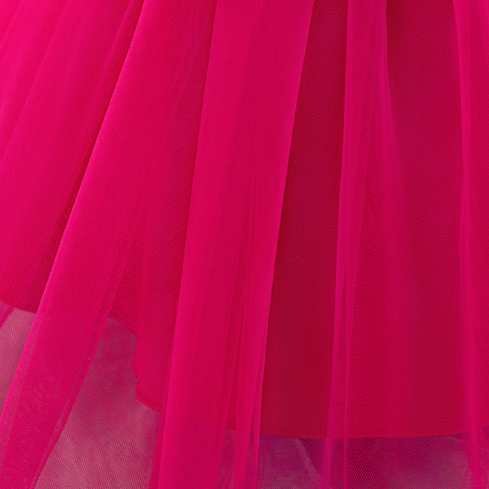 Cute Sequin Puffy Tulle Ball Gown Dress for Toddlers - Bowknot, Tea Length, Party & Formal