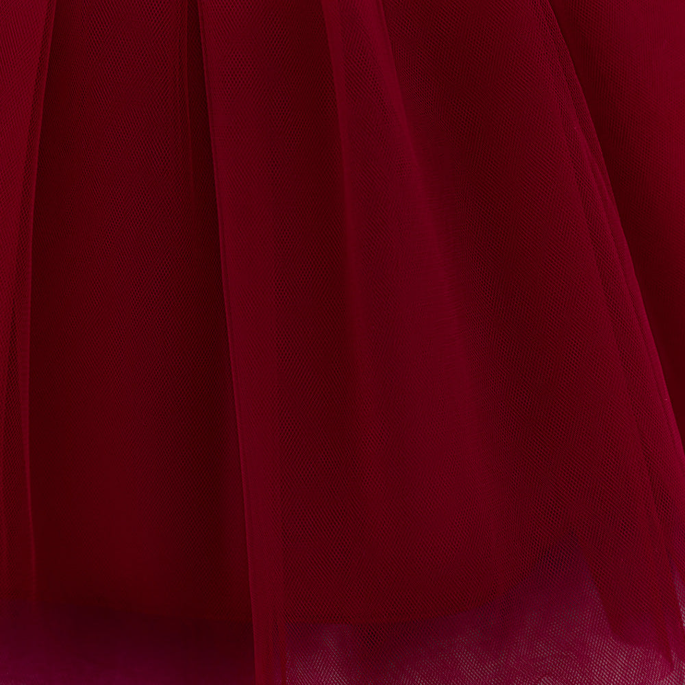 Cute Sequin Puffy Tulle Ball Gown Dress for Toddlers - Bowknot, Tea Length, Party & Formal