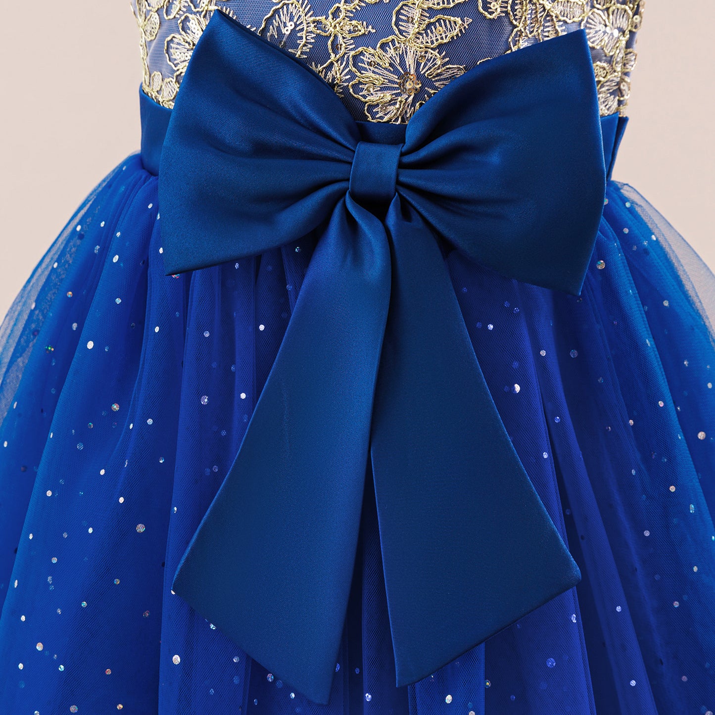 Sequin Bowknot Maxi Dress for Girls – Sparkly Party & Flower Girl Gown