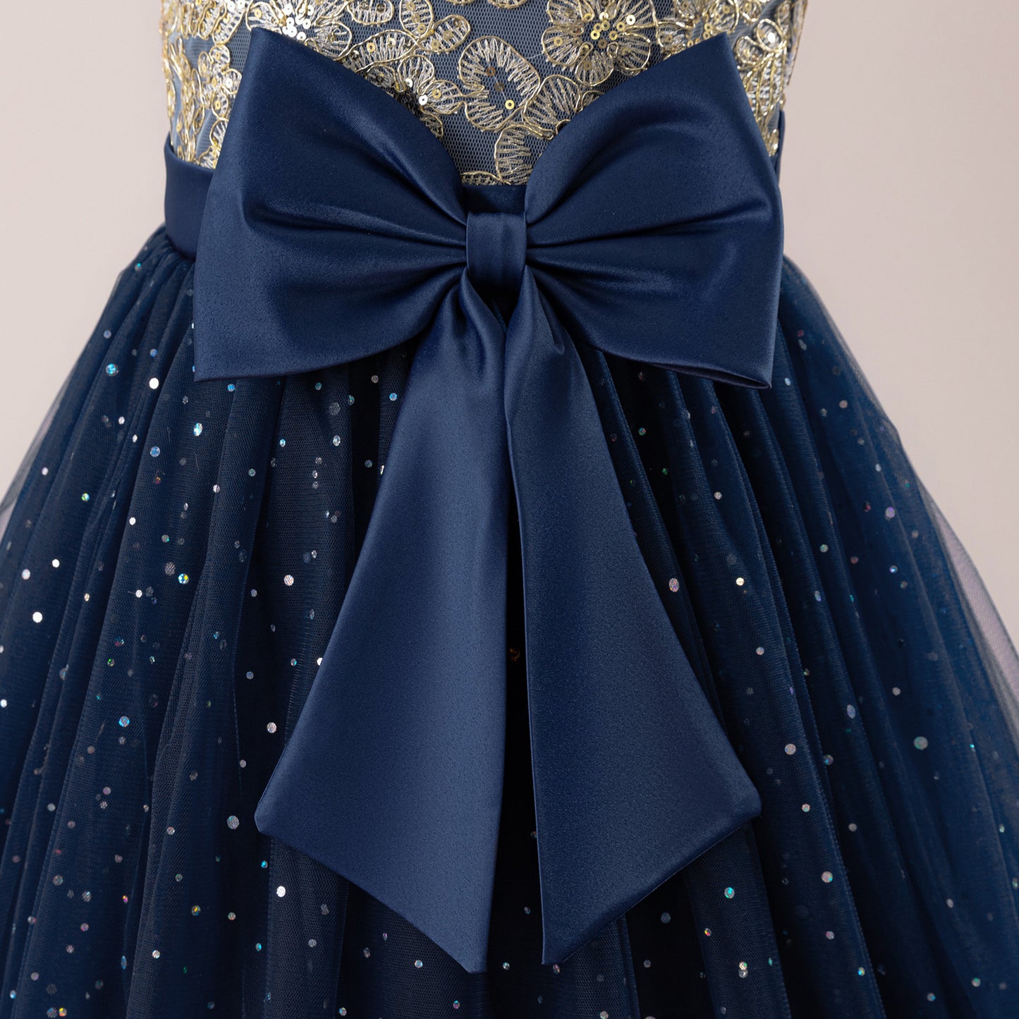 Sequin Bowknot Maxi Dress for Girls – Sparkly Party & Flower Girl Gown