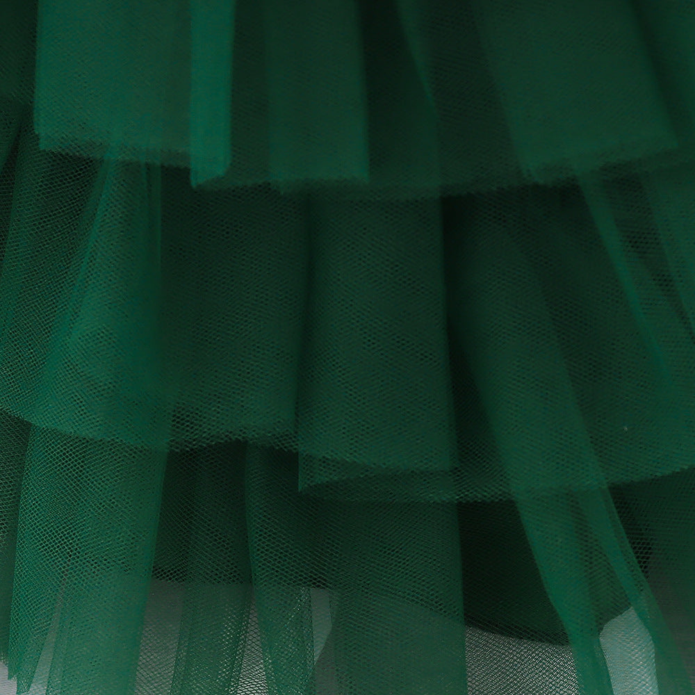 Sequin Bow Puffy Tulle Ball Gown Dress for Girls | Off Shoulder Kids Birthday Dress