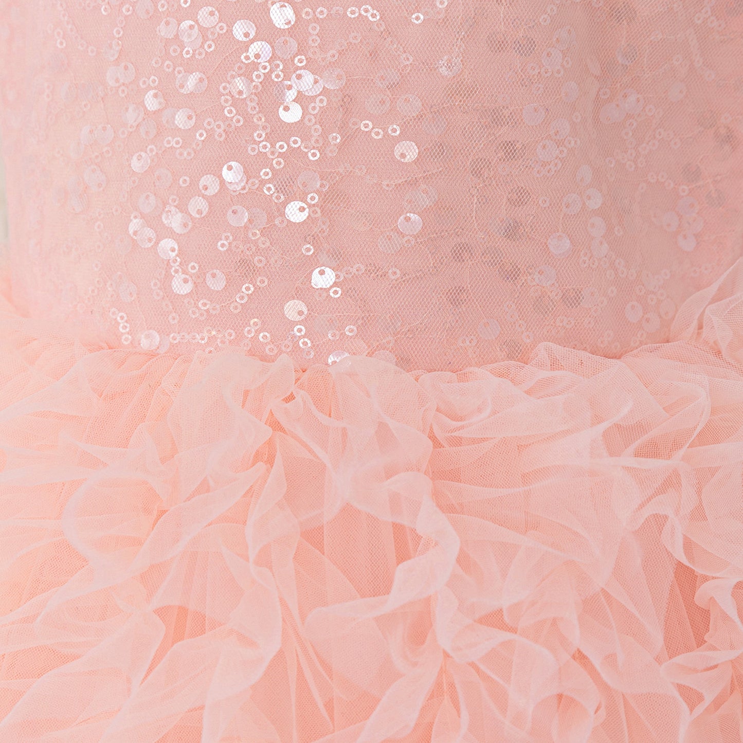 Kids' Sequin Puffy Ball Gown Dress – Tea-Length Flower Girl & Party Wear