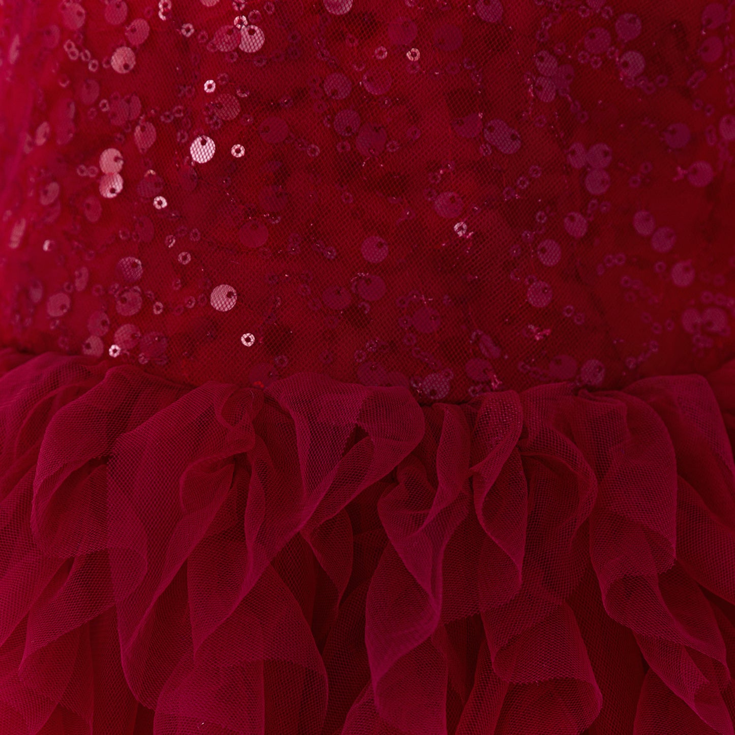 Kids' Sequin Puffy Ball Gown Dress – Tea-Length Flower Girl & Party Wear