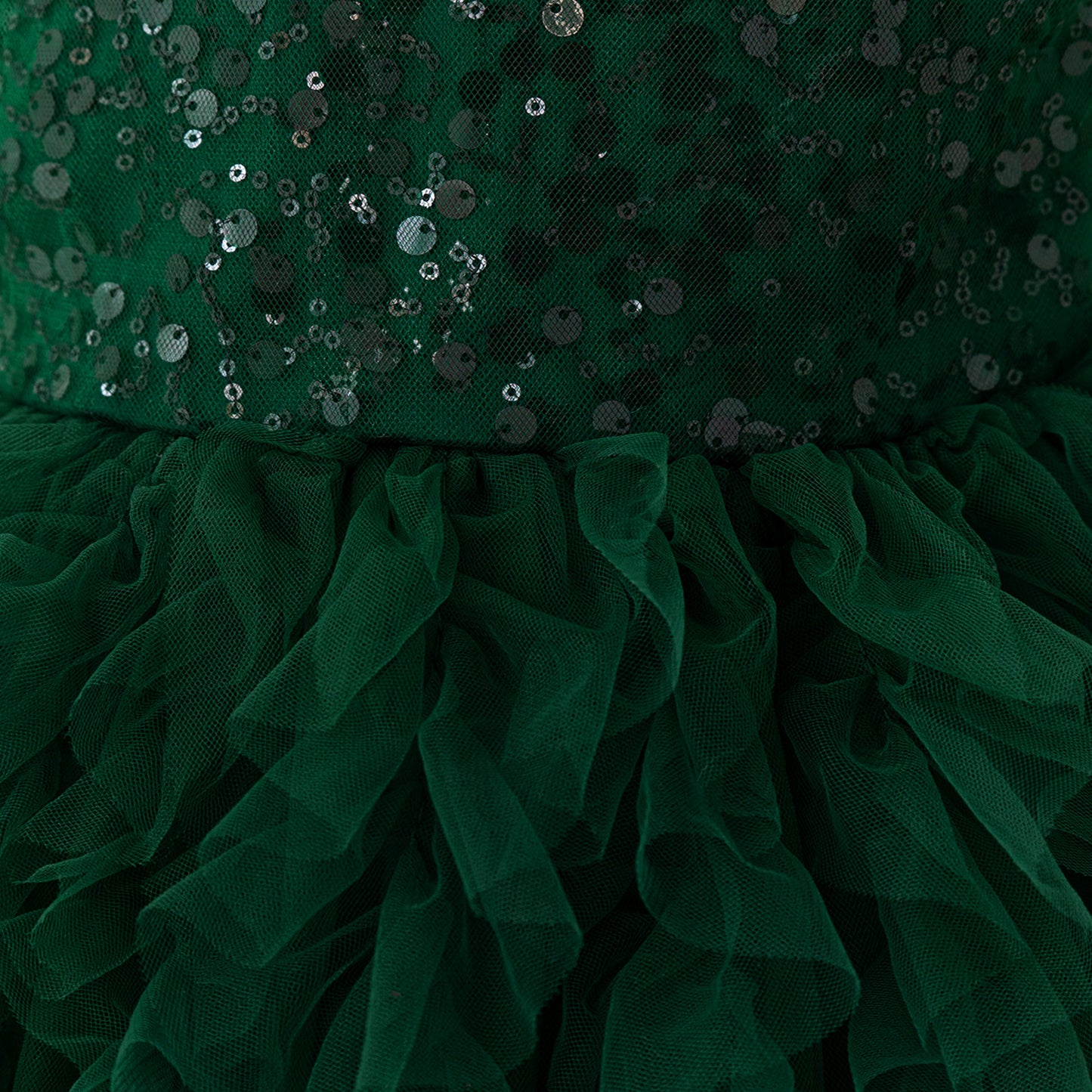 Kids' Sequin Puffy Ball Gown Dress – Tea-Length Flower Girl & Party Wear