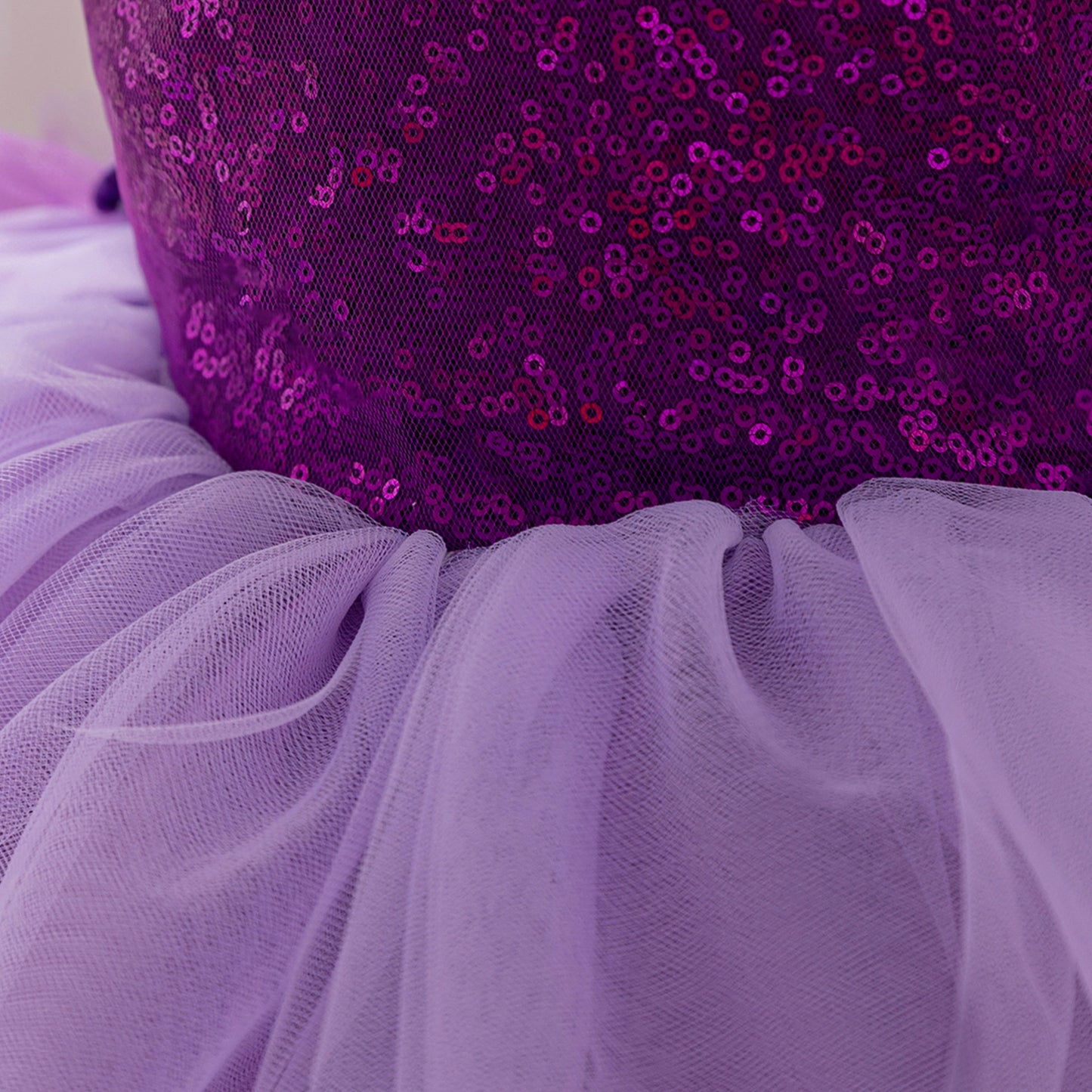 Sequin Sweetheart Puffy Ball Gown Tea-Length Dress for Little Girls
