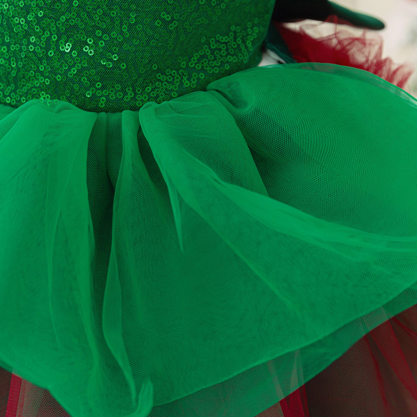 Sequin Sweetheart Puffy Ball Gown Tea-Length Dress for Little Girls