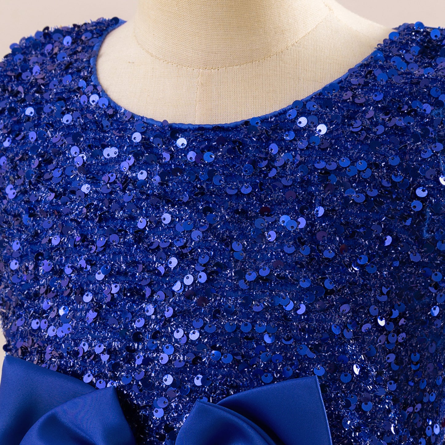 Girls' Sequin Tulle Maxi Dress with Bowknot – Party & Formal A-line Gown