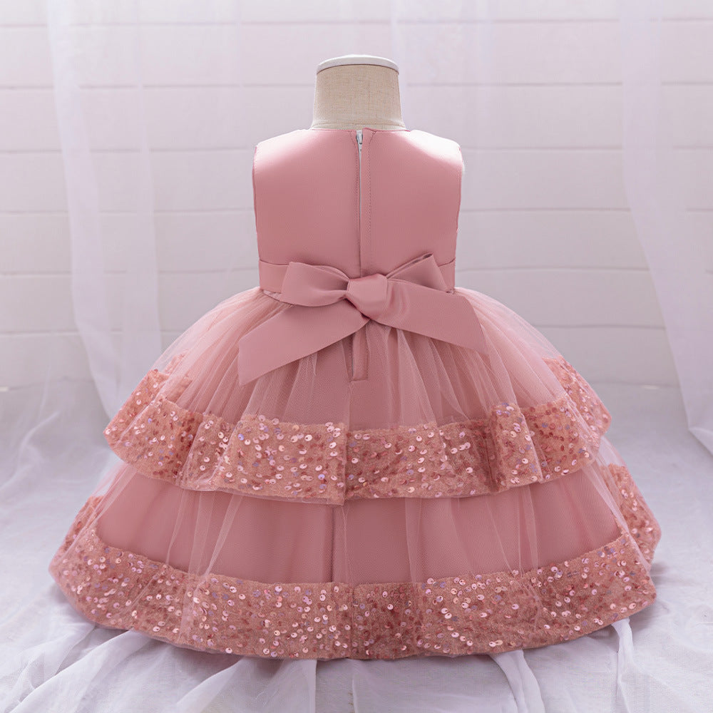Cute Sequin Puffy Ball Gown Dress for Baby Girls – Party, Wedding & Holiday Outfit