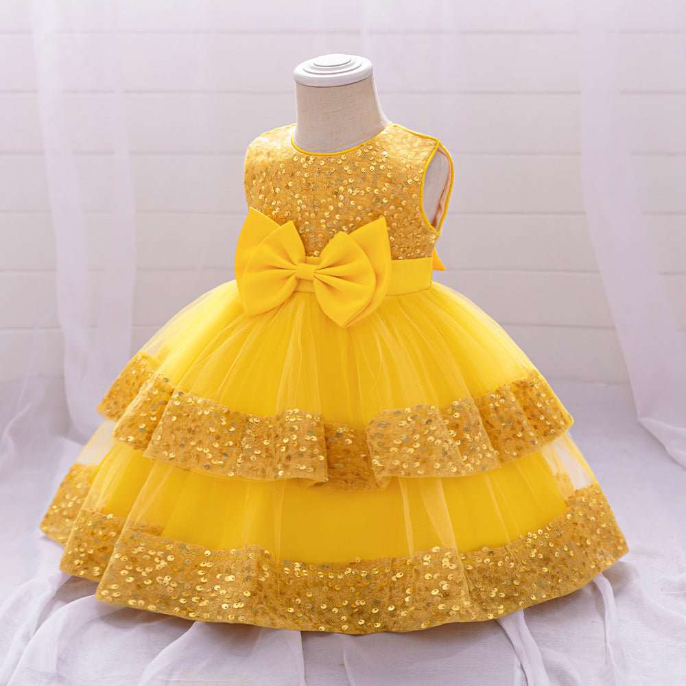 Cute Sequin Puffy Ball Gown Dress for Baby Girls – Party, Wedding & Holiday Outfit
