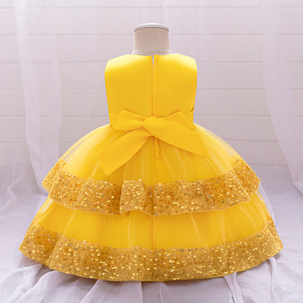 Cute Sequin Puffy Ball Gown Dress for Baby Girls – Party, Wedding & Holiday Outfit