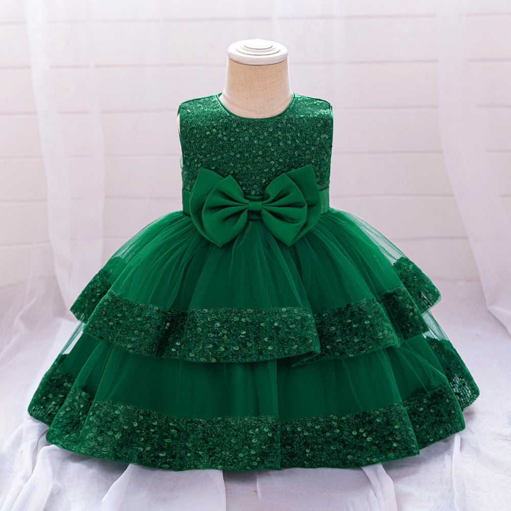 Cute Sequin Puffy Ball Gown Dress for Baby Girls – Party, Wedding & Holiday Outfit