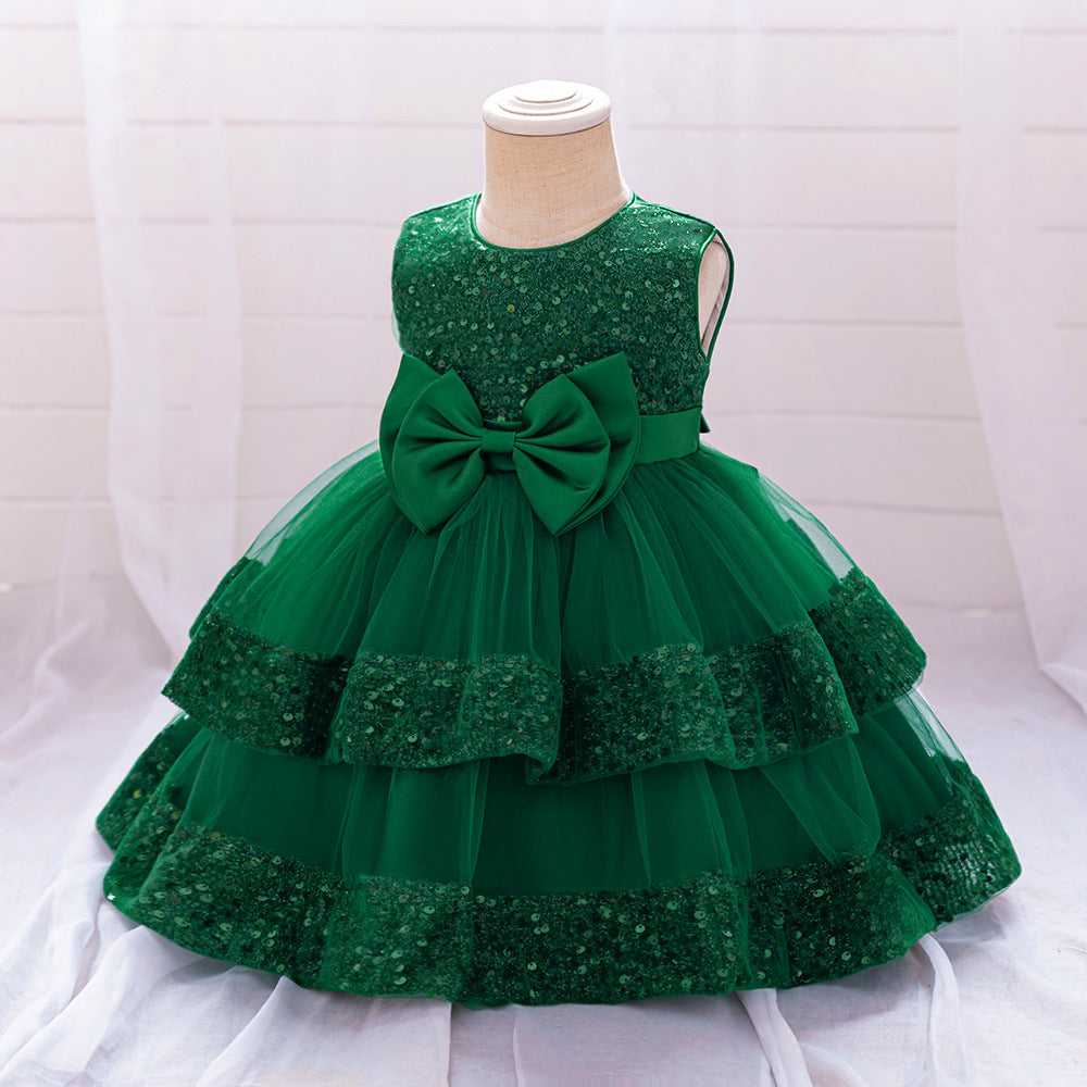 Cute Sequin Puffy Ball Gown Dress for Baby Girls – Party, Wedding & Holiday Outfit