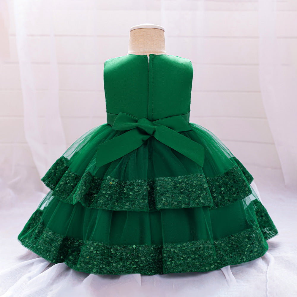Cute Sequin Puffy Ball Gown Dress for Baby Girls – Party, Wedding & Holiday Outfit