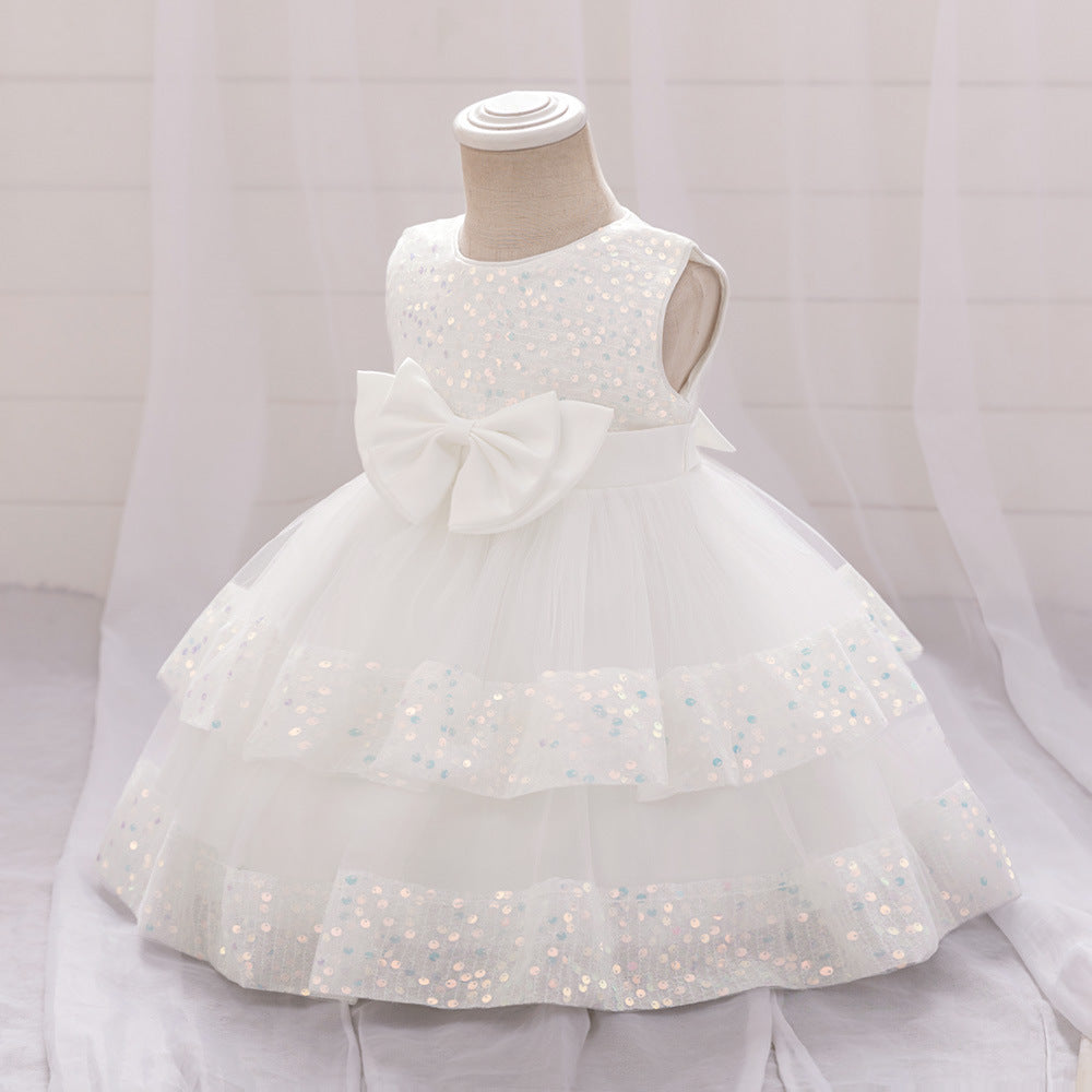 Cute Sequin Puffy Ball Gown Dress for Baby Girls – Party, Wedding & Holiday Outfit